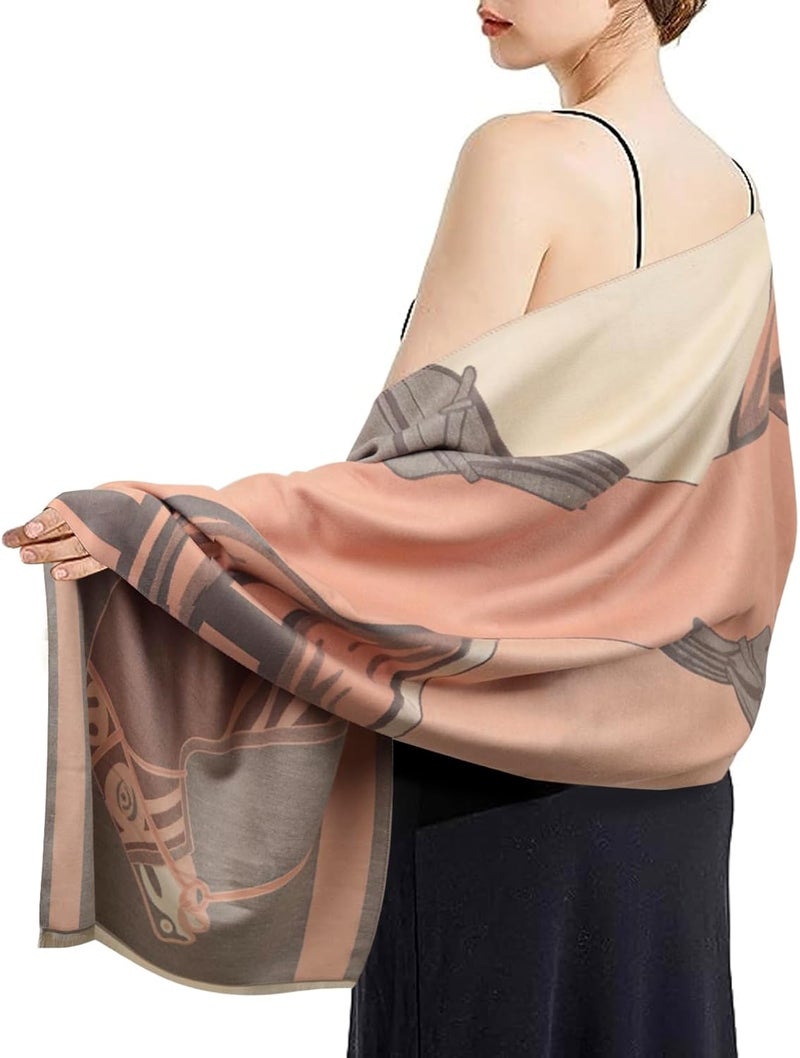 EXTREE Scarfs for Women Pashmina Silky Shawl Wrap for Evening Dressing Blanket Open Front Poncho Cape - Image 5